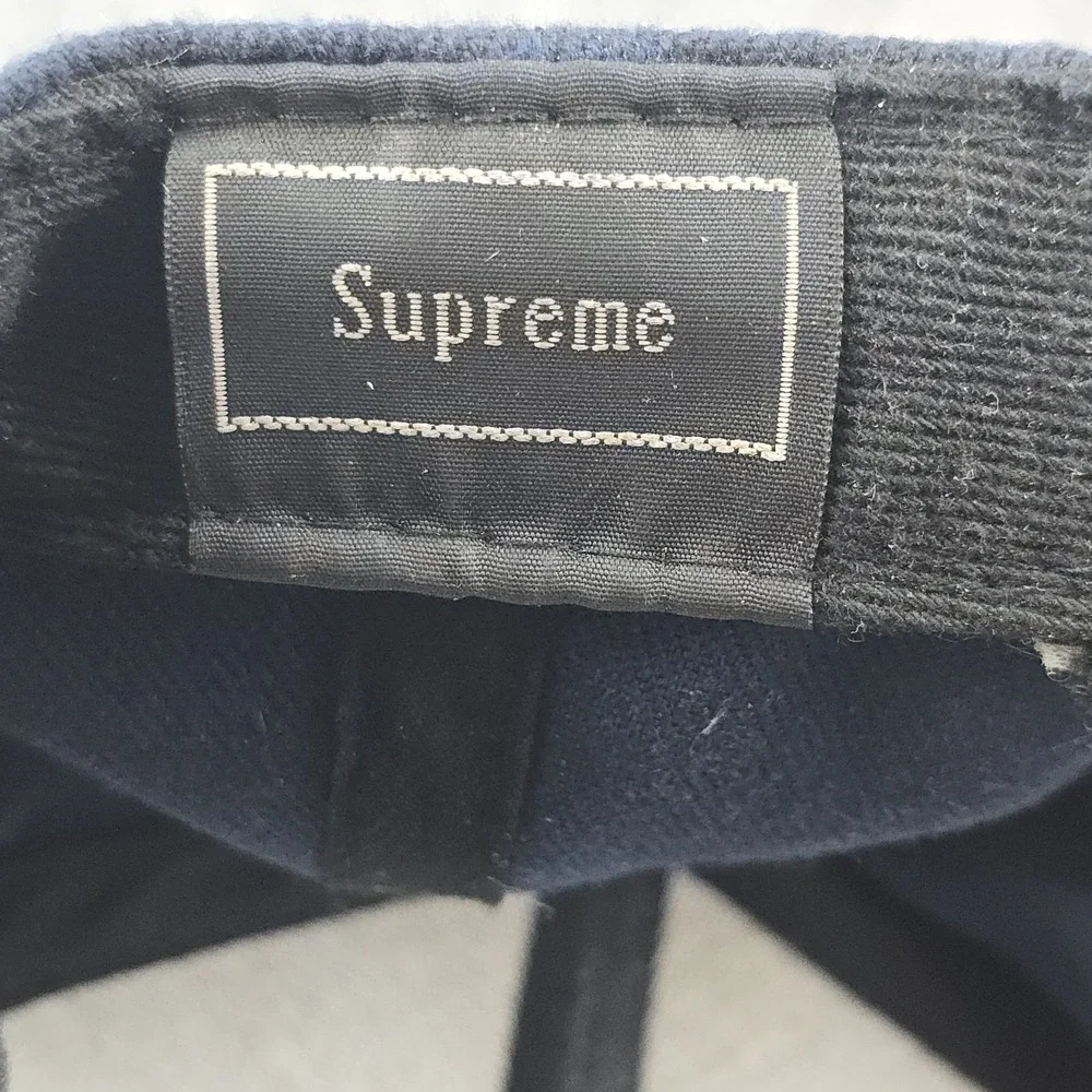 Supreme Navy Box Logo Leopard Brim USA Flag Snapback Hat World Famous Cap